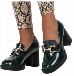 Casu Zöld Mokaszin Bebújós Magassarkú Félcipő Puha Talpbetét Soft R 40 (7090090000403)