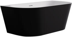 Cerano - Grazia szabadon álló akril kád - matt fekete/fényes fehér - 150x70 cm