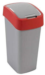 Keter Billenős szelektív hulladékgyűjtő, műanyag, 45 l, piros/szürke
