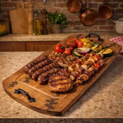 A T E L I E R 49 Tava din lemn cu manere din fier forjat 68 x31 cm (ATE49-ART-134465) Tava
