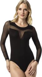 Özkan Hosszú ujjú fekete női body - elegáns tüll betétekkel XL 112048