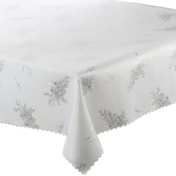  Kétoldalas ezüst - fehér tojás - csokor mintás húsvéti terítő 130x160 cm