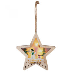  Fa ajtódísz, ablakdísz, 6 db LED-es világítással (KLW-17-S)