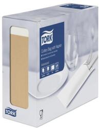Tork Evőeszköztartó, 2 rétegű, fehér szalvétával, Advanced, TORK, natúr (474637)