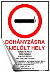  Információs matrica, 21x30 cm, Dohányzásra kijelölt hely (220 - 51) - papir25