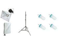 iShoot Kit lumina continua foto-video cu: Lampa 4 becuri e27, softbox 40x60cm, stativ 75x210cm si 4 becuri 125W/5500K