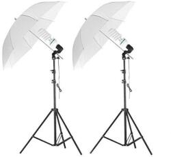 iShoot Kit lumina continua foto-video cu 2x stativ 190cm+2x umbrela difuzie 84cm+2x suport stativ si bec 85W