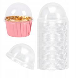 Orzeszku Papírpohár fedél, muffin forma, muffin átlátszó 50 db (pokrywki do papilotek do muffinek)