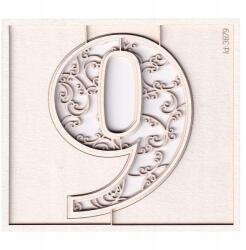 Scrapiniec Karton monogram szám 9 7cm (3879)