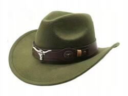  Cowboy kalap zöld vadnyugat texas filc bika fej 52-57 cm (701340287167)