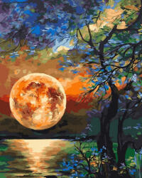 Oh Art! Set pictura pe numere, cu sasiu, Luna plina, 40x50 cm (ANG017)