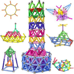  Set 206 piese Betisoare si bile magnetice din Plastic Magnet multicolor (103422)