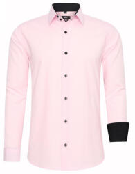 RUSTY NEAL cămașă bărbați R-44 cu mânecă lungă, slim fit Roz XXL
