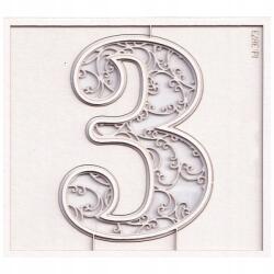 Scrapiniec Karton monogram 3-as szám Monograce 7cm (3873)