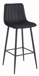 LEOBERT Scaun de bucatarie/bar, Artool, Pozza, catifea neagra, picioare metal negru, 43x35x104 cm (3856_1)