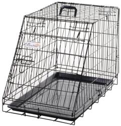 ART Cusca pentru caine, metal, plastic, cu maner transport, pliabila, negru, 48x76x55 cm (AR083291)
