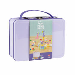 Plus-Plus Set constructie Plus-Plus, 600 piese, portabil, in cutie metalica, culori pastelate (PP7003)