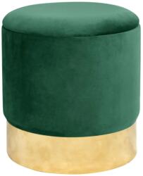  Taburet tapitat rotund Golden cu spatiu de depozitare, velur, 39x39x40 cm, verde (AK-12213858)