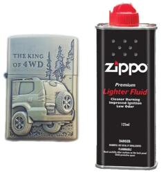  Bricheta Tip Zippo, 3d Relief, Metalica, King Of 4wd Si Lichid Zippo 125 Ml M4 (DLMGG-320) Bricheta
