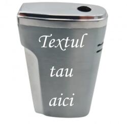  Bricheta Metalica Personalizata Cu Textul Tau, Gaz, Antivant, Cutie, Gri (DLMGG-724) Bricheta