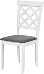 Malaezia Scaun de living si bucatarie din lemn masiv Vienna, tapiterie stofa, 100 kg, 94x49x40 cm, alb gri