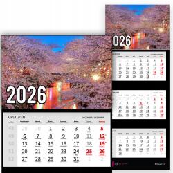 Plaka_TY Háromrészes naptár 2026-re Híd a cseresznyék között Prémium|sok minta (Most wśród wiśni)