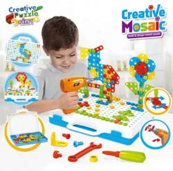  Joc Mozaic Puzzle Cu Bormasina Electrica De Jucarie , Creativ De Constructie (DLMGG-4092)