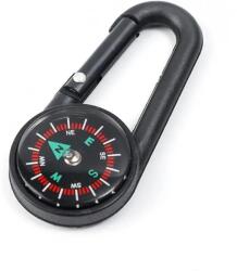  Breloc Busola Cu Carabina, Plastic, 7 Cm, Negru (DLMGG-4015)