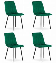 ARTOOL Set 4 scaune bucatarie/living, Artool, Lava, catifea verde, picioare metal negru, 43x51x90 cm (3463_1SP)