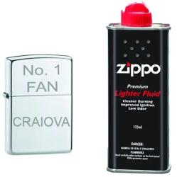  Bricheta Argintie Gravata No. 1 Fan Craiova Si Lichid Zippo (DLMGG-373) Bricheta