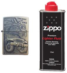  Bricheta Tip Zippo, 3d Relief, Metalica, King Of 4wd Si Lichid Zippo 125 Ml M2 (DLMGG-323) Bricheta