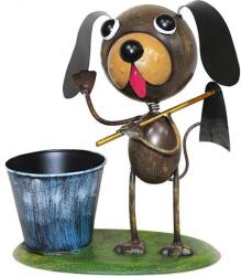 Magic home Decoratiune gradina, MagicHome, catelus cu sapa si galeata, metalica, 27x16x29 cm (8091797)