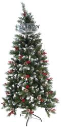  Brad Artificial de Craciun, Flippy, Sectionat pentru Perete/ Colt, 2.10 m inaltime, Verde, Decorat, Diametru Inferior 106 cm, Interior/ Exterior (105728)
