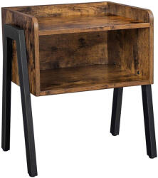 VASAGLE Noptiera cu compartiment de depozitare frontal deschis, MDF, 42x35x52cm, maro rustic (EZ-LET54X)
