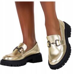 Casu Mokaszin Női Csattal Arany Futó Platform Bebújós R 40 (7090790000406)