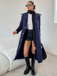 Shein Sötétkék Steppelt Kabát (xs) (612386)