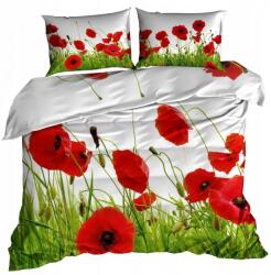  3D Ágyneműhuzat Pamut Szatén 140x200 cm Mákok a Réten (140/2-0021)
