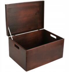 Creative Deco Fa doboz barna fogantyúkkal ajándék játék ajándéktárgy 40x30x24 cm (X001234N4L)