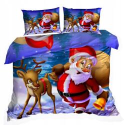  3D Pamut Szatén Ágyneműhuzat 140x200 Vidám Mikulásos Naplemente Mintával (GS140/2-8006)