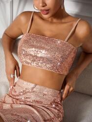 Shein Flitteres Rövid Vállpántos Felső (L) (612365)