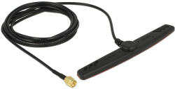 Delock GSM UMTS LTE antenna SMA dugó 2, 5 dBi 2 m RG-174 mindenirányú ragasztós rögzítéssel (89494) (89494)