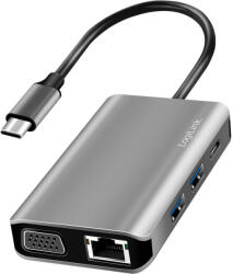 LogiLink USB 3.2 Gen 1 dokkoló állomás, USB-C, 7 port, PD, antracit (UA0410) (UA0410)