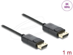 Delock Koaxiális DisplayPort kábel 8K 60 Hz fonott borítással 1 m (81673) - flylite