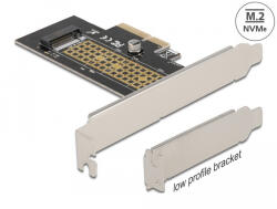 Delock PCI Express x4-kártya - 1 x belső NVMe M. 2 Key M 80 mm - alacsony profilú formatényező (90047) - flylite