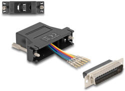 Delock D-Sub 25-tűs dugó RJ12 anya összekötő adapter fekete (67092) (67092)
