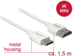 Delock Kábel Nagysebességű HDMI Ethernettel - HDMI-A-csatlakozódugó > HDMI Mini-C-csatlakozódugó, 3D (85143) - flylite