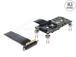 Delock PCI Express 3.0 x4 M. 2 M kulcsos adapter ventilátorral és 10 cm-es kábellel (64357) - flylite