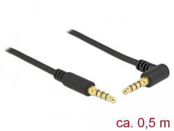 Delock sztereó Jack Kábel 3, 5 mm 4 pin apa > apa 1m fekete (85607) (85607)