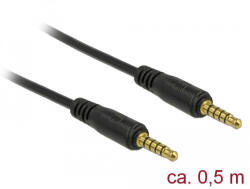 Delock 5 tűs apa-apa sztereó jack kábel 3, 5 mm-es átmérő, 0, 5 m hosszú fekete (85695) - flylite