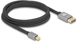 Delock Mini DisplayPort - DisplayPort-kábel 8K 60 Hz 2 m szürke fém retesz nélküli (81092) (81092) - flylite